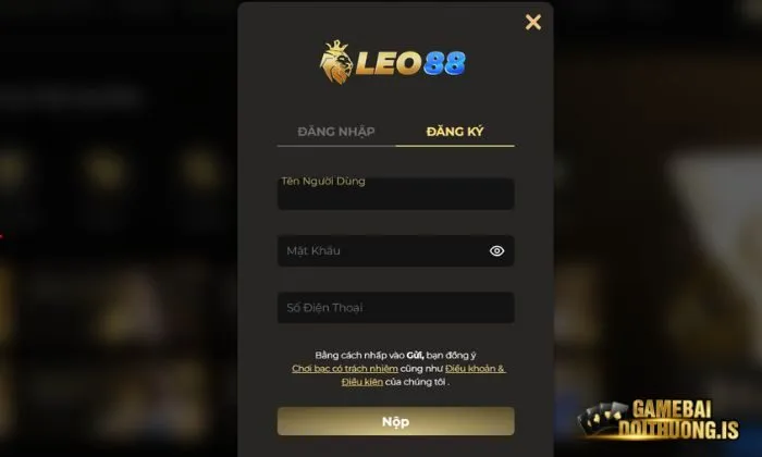 Đăng ký tài khoản thành viên tại Leo88