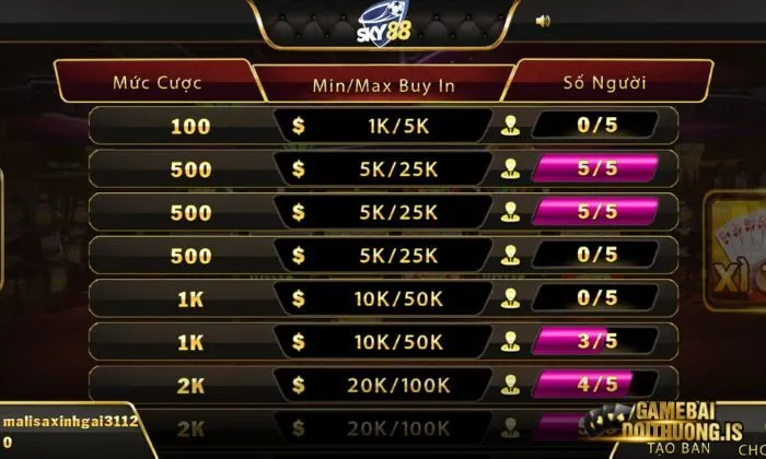 Xì dách Sky88