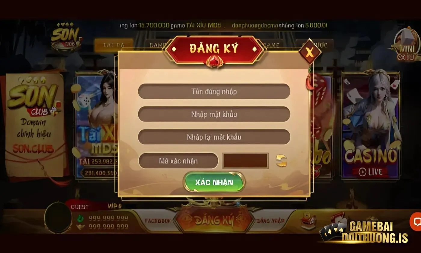 Mẫu thông tin yêu cầu đăng ký tài khoản